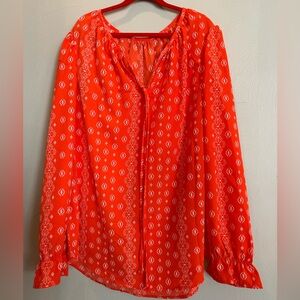 Women's orange Patterned Blouse